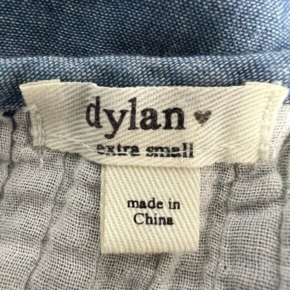 Dylan Womens Peasant Top Multicolor Long Sleeve V Neck Pintuck Blouse Boho XS - Picture 10 of 10